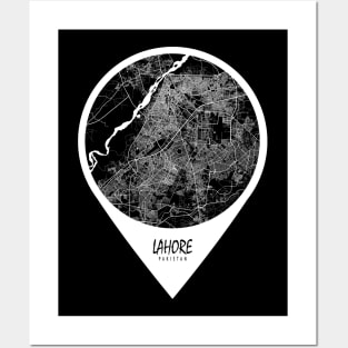 Lahore, Pakistan City Map - Travel Pin Posters and Art